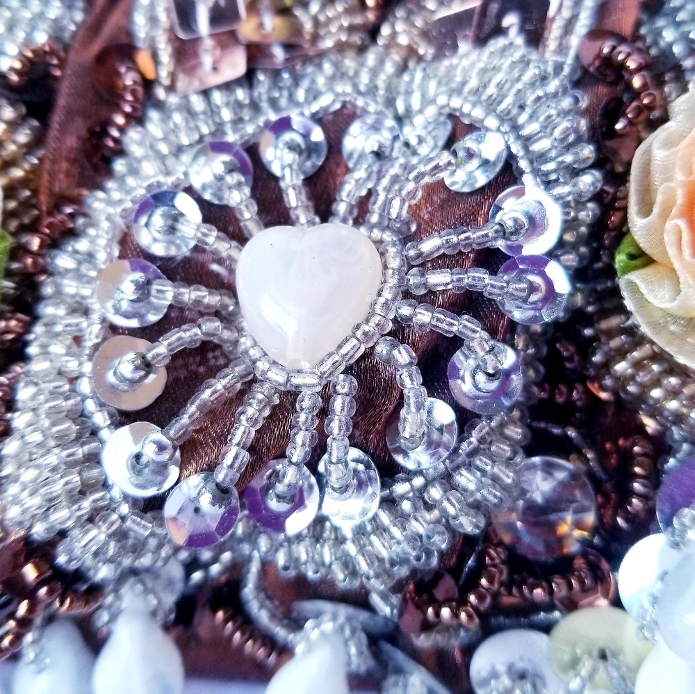 RARE Floral Beaded Evening Statement Purse - Picture 3 of 15